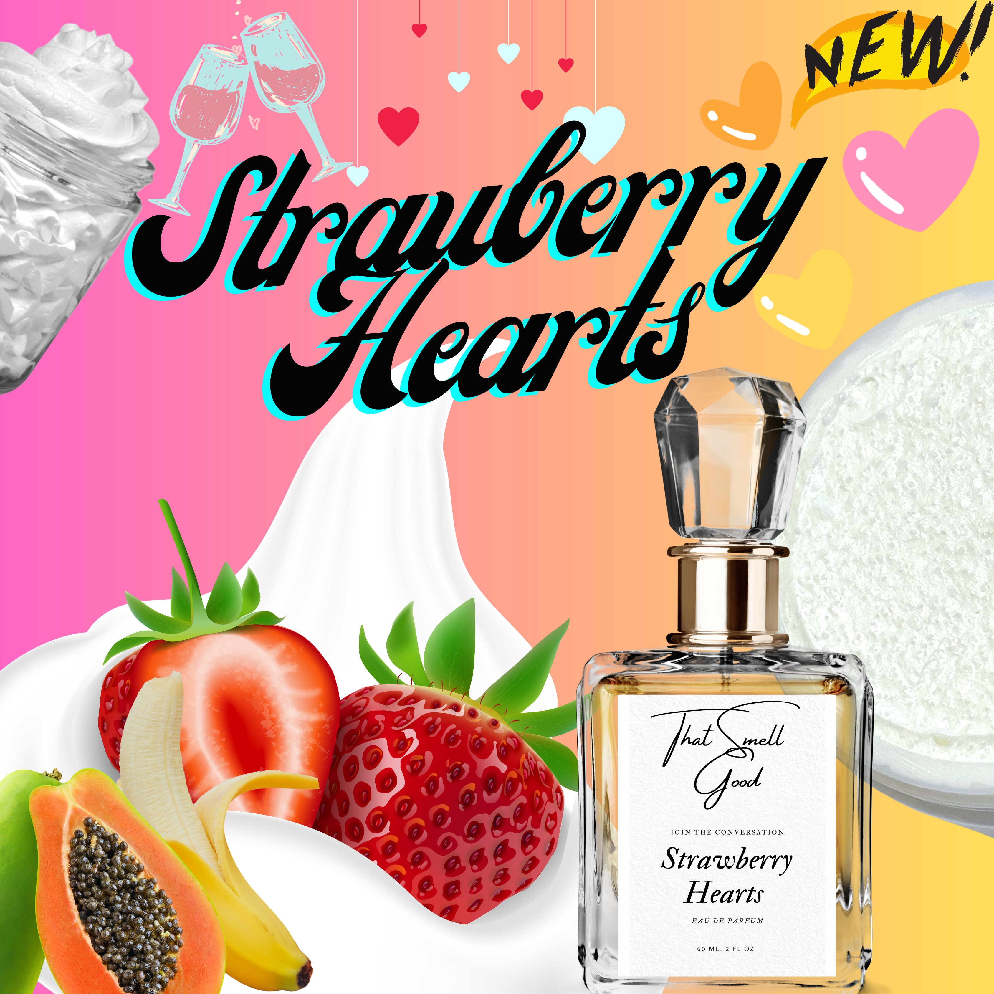 Strawberry Hearts 3pc Bundle