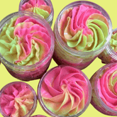 Banana Taffy Bath Whip, Pink and Yellow