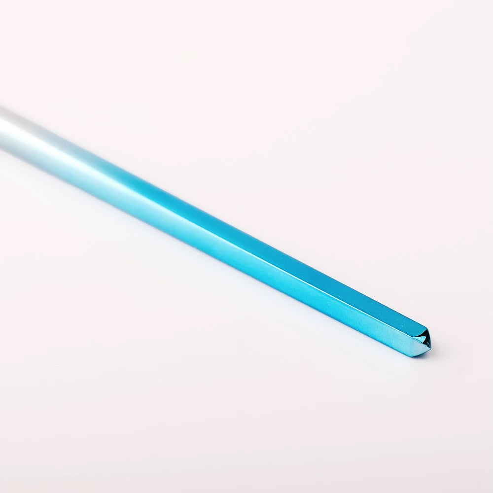 Closeup of makeup brush handle