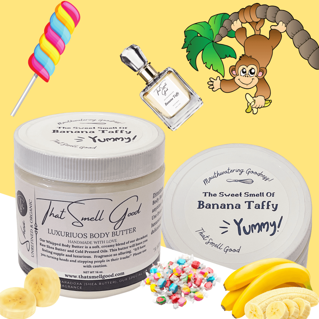 Banana Taffy body butter and eau de parfum bundled together