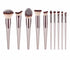 10 pc. Beige Makeup Brushes standing, two toned handles