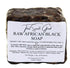 Authentic African black soap bar with label and details