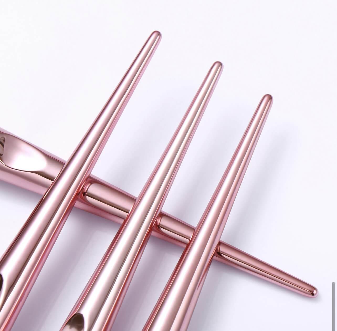 Stacked makeup brushes