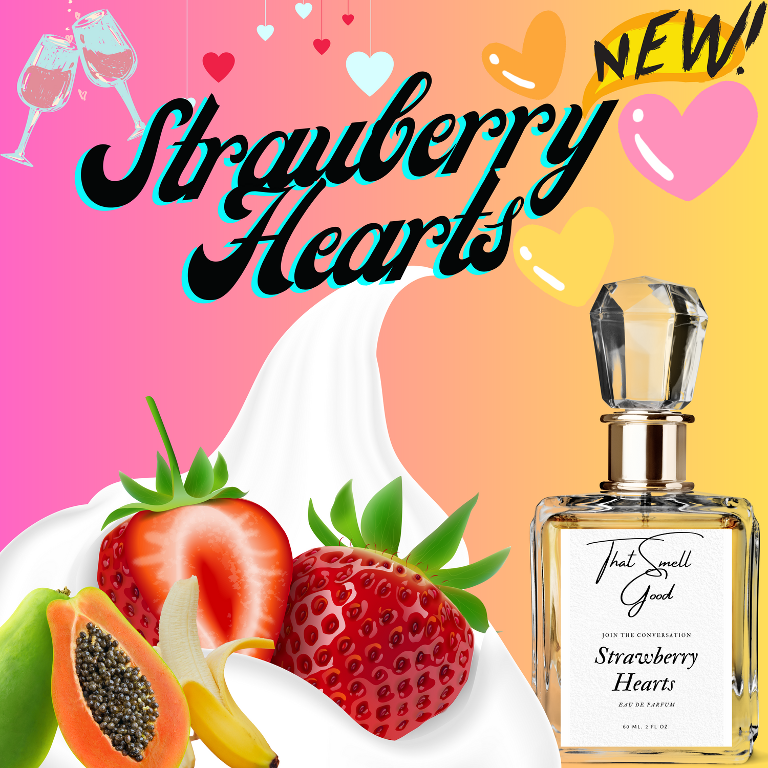 Strawberry Hearts 3pc Bundle