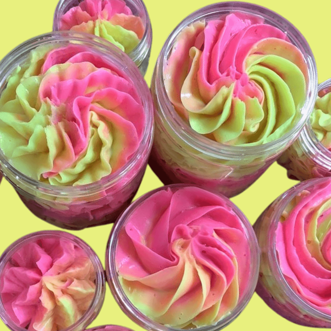 Banana Taffy Bath Whip, Pink and Yellow