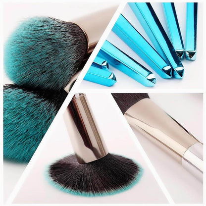 Closeup of black and blue two toned bristles