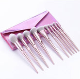 10 pc. Pink Makeup Brush Set with Pink clutch