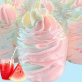 Watermelon Lemonade Bath Whip, soap, pink, yellow, blue