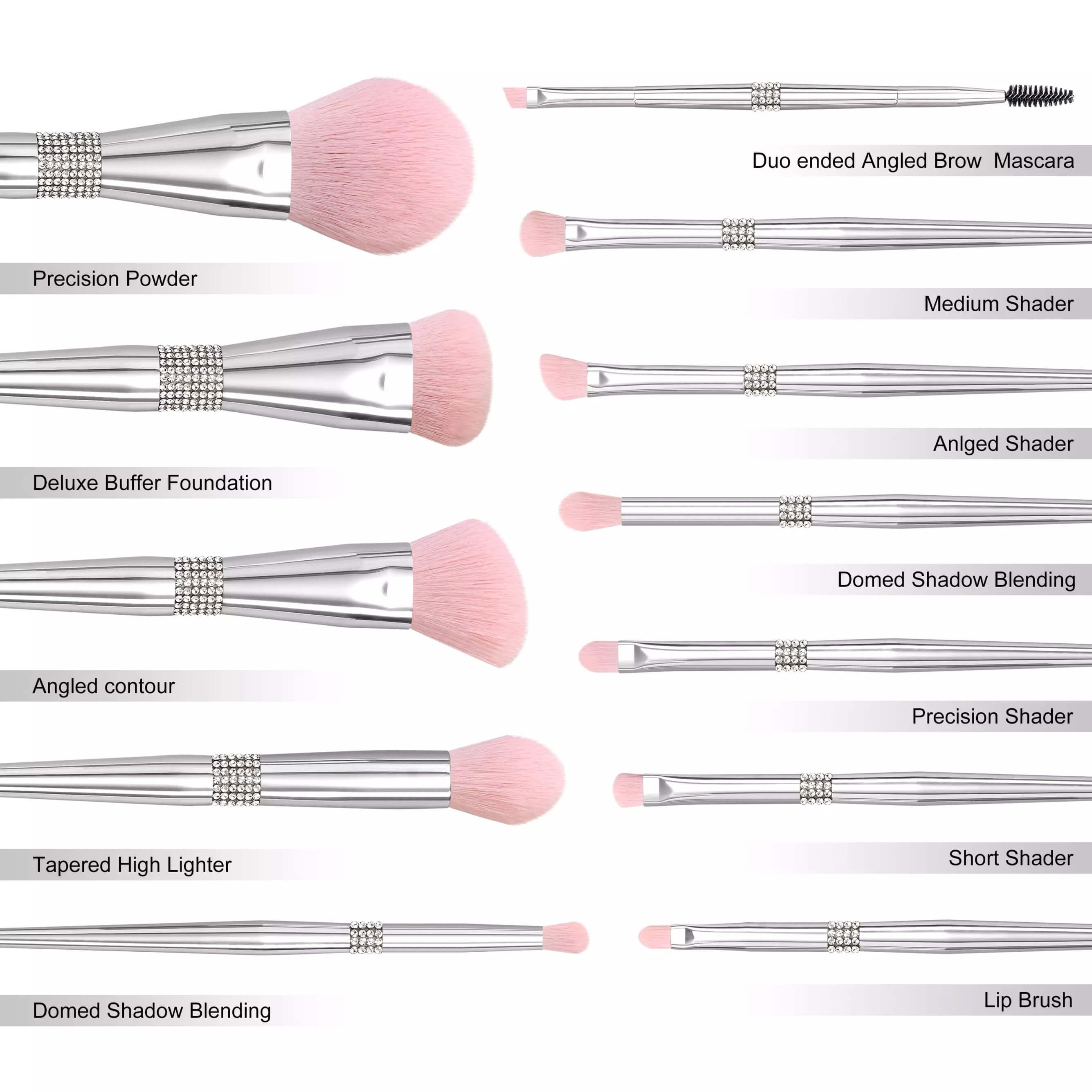 Description of Makeup Brushes included in this set