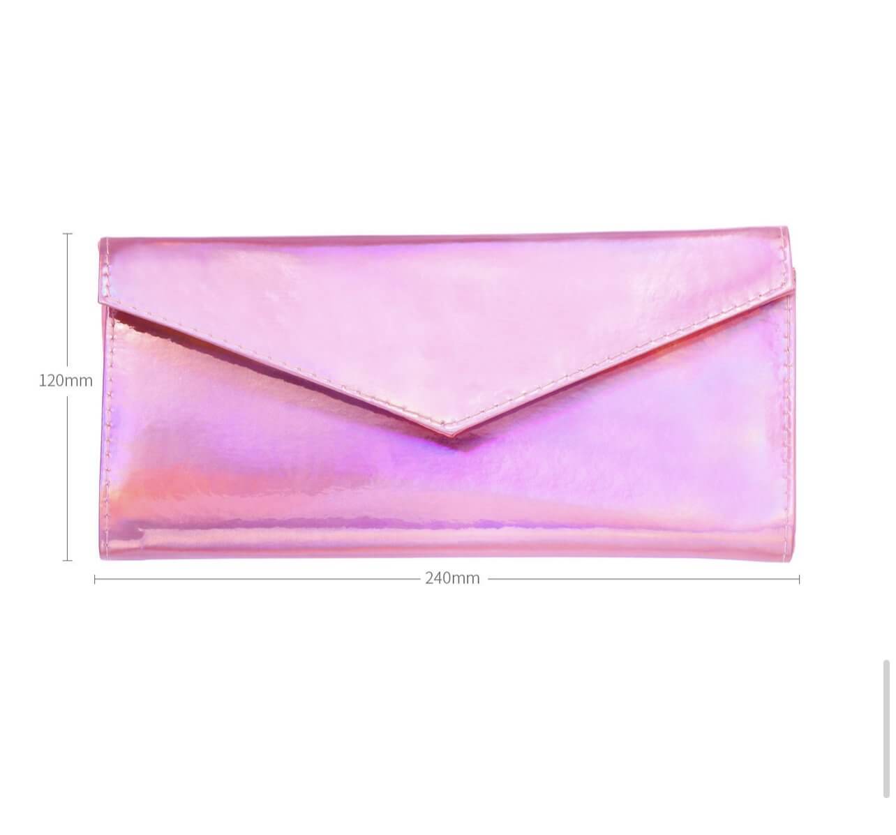 Pink, Shiny Makeup Brush Clutch Bag